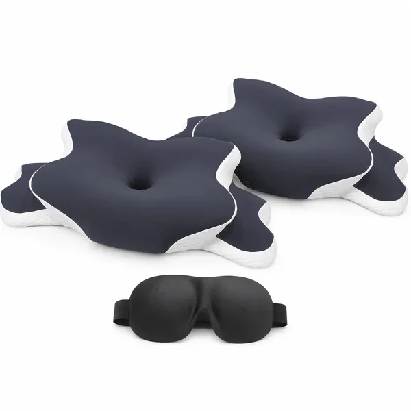 2 oreillers cervicaux — Masque de sommeil offert